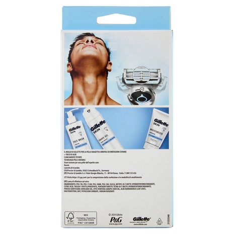 Gillette Skinguard Sensitive Rasoio da Uomo, 1 Manico + 2 Lamette
